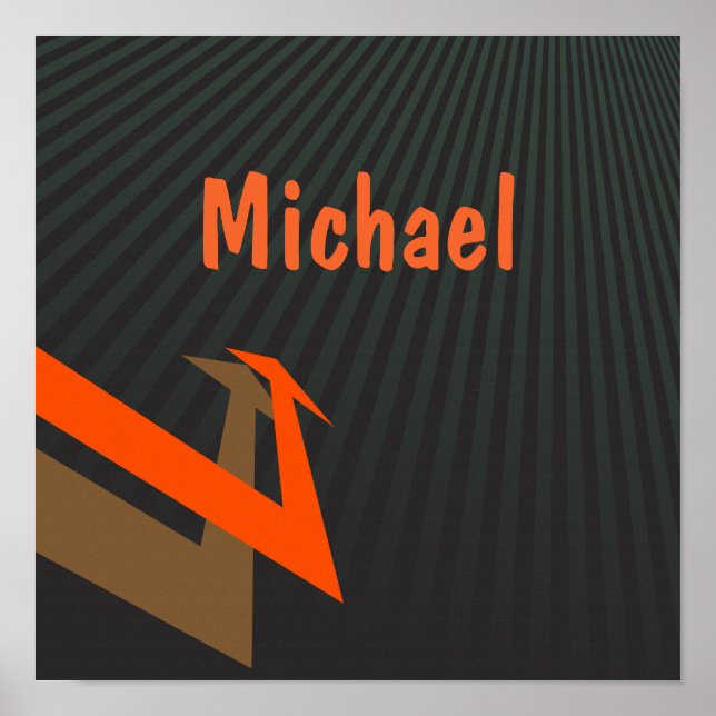 Personalisierte Kinder benennen Schwarz mit modern Poster (Vorne)