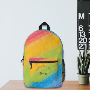Personalisierte Kinder Bezeichnung Text Rainbow St Bedruckter Rucksack