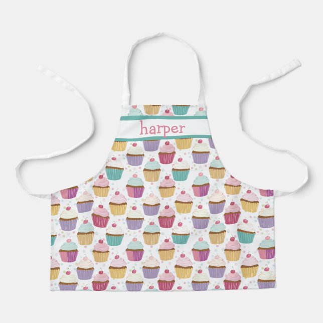 Personalisierte Kinder-Cupcake-Schürze Schürze (Vorderseite)