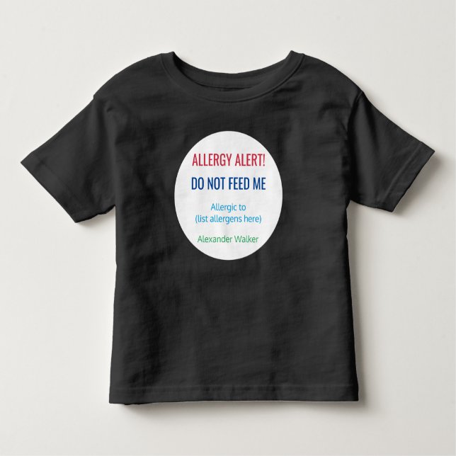 Personalisierte Kinder Fütterte keinen Allergieala Kleinkind T-shirt (Vorderseite)