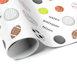 Personalisierte Kinder-Multisport-Geburtstagsfeier Geschenkpapier