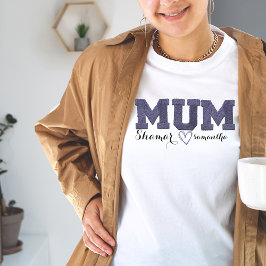 personalisierte Kinder nennen bestickte Mutter T-Shirt