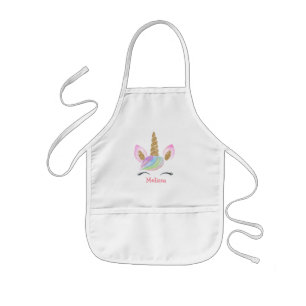 Personalisierte Kinder Niedlich Unicorn Rainbow Mo Kinderschürze