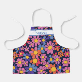 Personalisierte Kinder-Retro-Blumen-Schürze Schürze