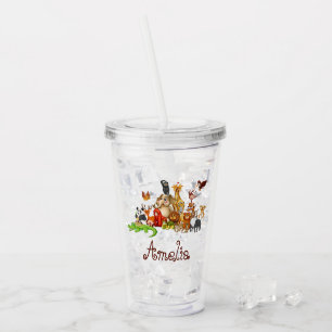 Personalisierte Kinder-Tiere Acryltrinkbecher