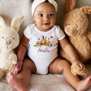 Personalisierte Kinder-Tiere  Baby Strampler