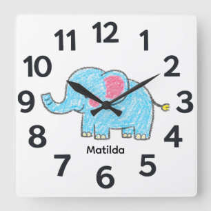 Personalisierte Kinder-Wanduhr Quadratische Wanduhr