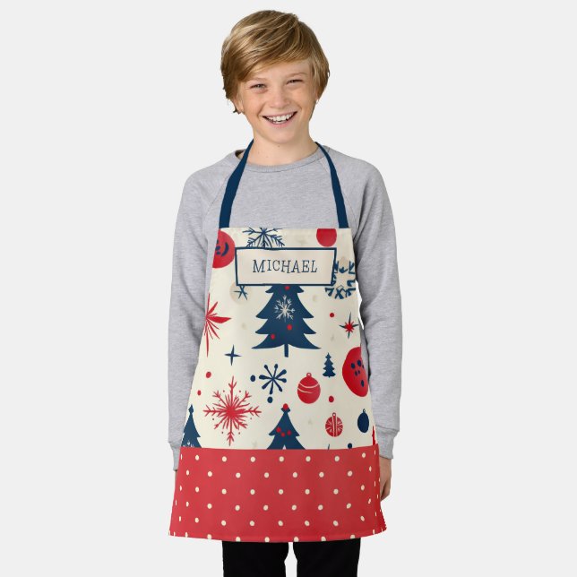 Personalisierte Kinder Weihnachtsgebäck Schürze (Getragen)