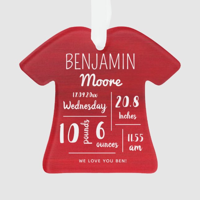 Personalisierte Kinderankündigung Weihnachten Ornament (Vorderseite)