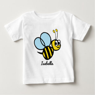 Personalisierte Kinderbienen-niedliche gelbe Baby T-shirt