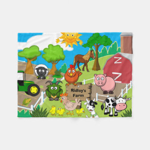 Personalisierte Kinderfarm Fleecedecke
