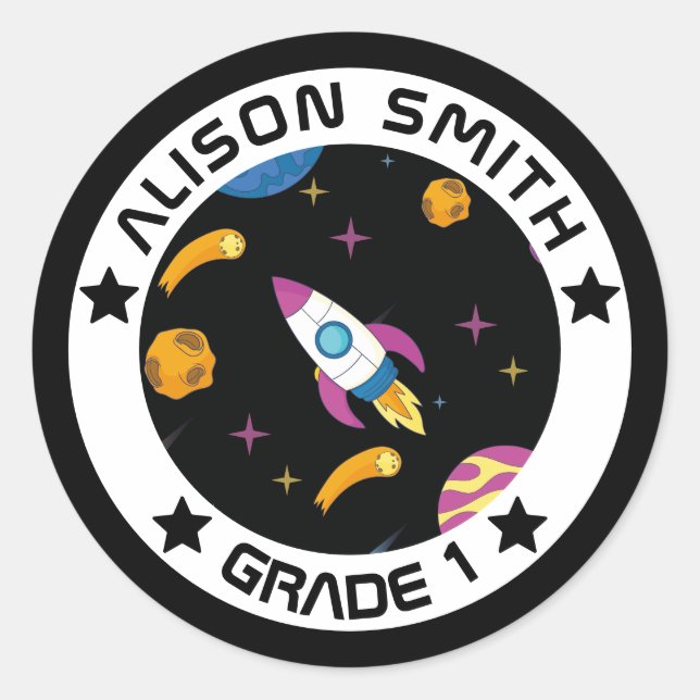 Personalisierte Kindergalaxie Runder Aufkleber (Vorderseite)