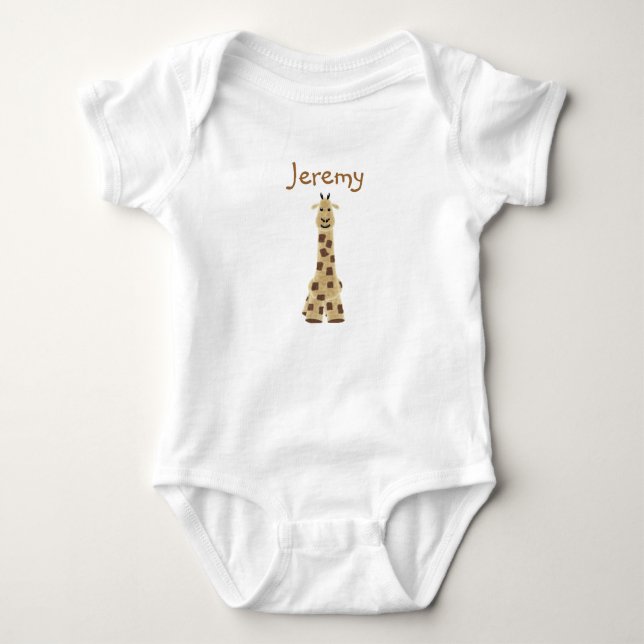 Personalisierte Kinderkleidung - Giraffe Baby Strampler (Vorderseite)