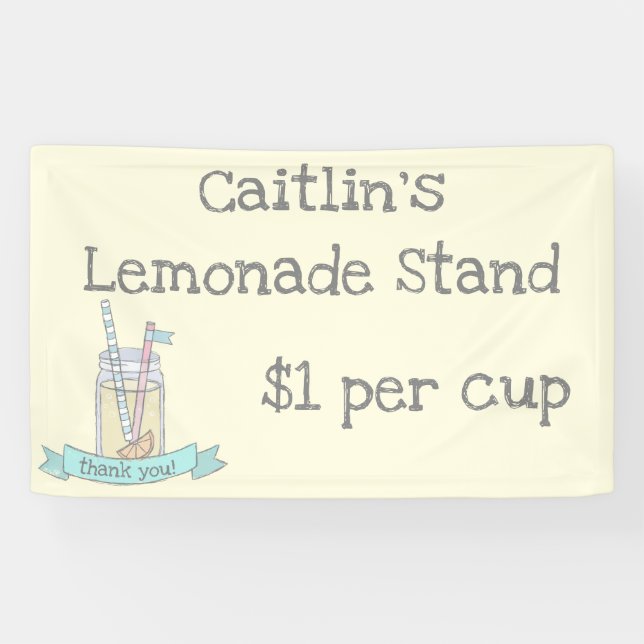 Personalisierte Kinderlimonade-Stand-Fahne Banner (Horizontal)