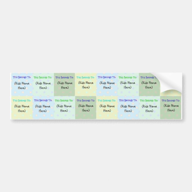 Personalisierte Kindernamen-Aufkleber; Autoaufkleber (Vorne)