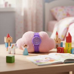 Personalisierte Kindertaschenuhr aus Lavendel Armbanduhr