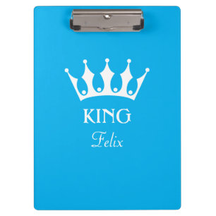 Personalisierte King-Clipboard in blau mit Namen Klemmbrett