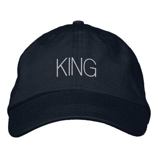 Personalisierte King Embroidery Navy Cap Soft Cott Bestickte Baseballkappe (Vorderseite)