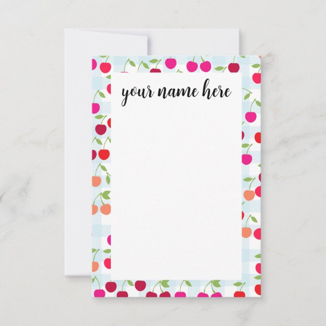 Personalisierte Kirschnotecards Dankeskarte (Vorderseite)