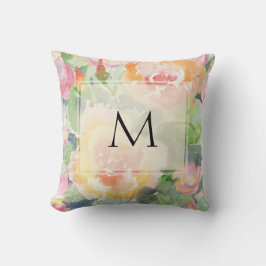 Personalisierte Kissen Aquarellrosa Rosen