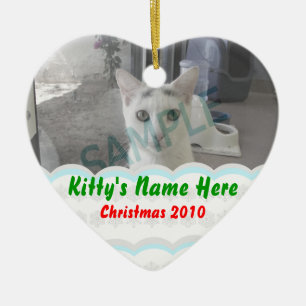 Personalisierte Kitty-Verzierung Keramik Ornament