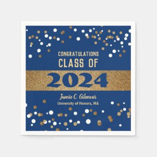 Personalisierte Klasse der Blue Graduation Party 2 Serviette