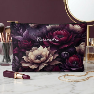 Personalisierte klassische gothische Rose Kosmetik Zubehörtasche