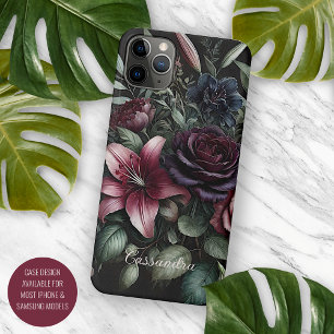 Personalisierte klassische gotische Rosenblumen im Case-Mate iPhone Hülle