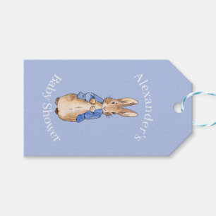 Personalisierte klassische Hasen-Baby-Party Geschenkanhänger