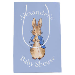 Personalisierte klassische Hasen-Baby-Party Mittlere Geschenktüte