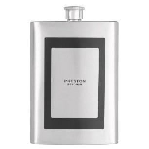 Personalisierte klassische schwarze Flask mit Eins Flachmann