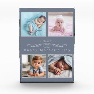 Personalisierte klassische Silber- und Grau-FotoCo Fotoblock