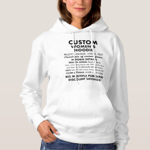 Personalisierte, klassische Weiße Hoodie für Fraue