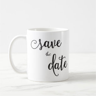 Personalisierte klassische weiße Save the Date Tas Tasse