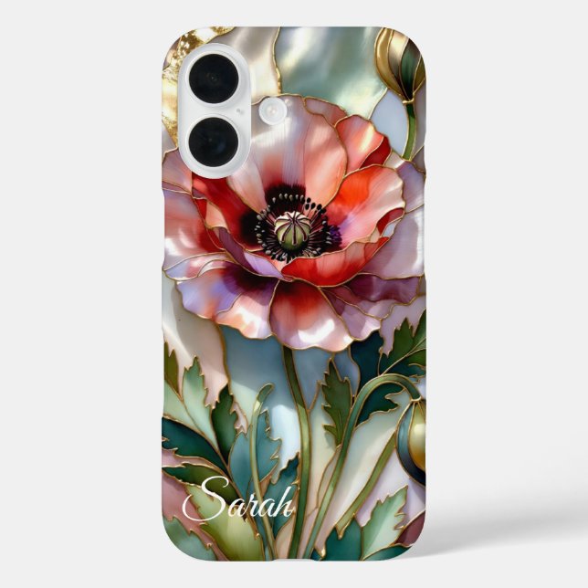 Personalisierte Klatschmohn-Blumen-Handyhülle Flor Case-Mate iPhone Hülle (Rückseite)
