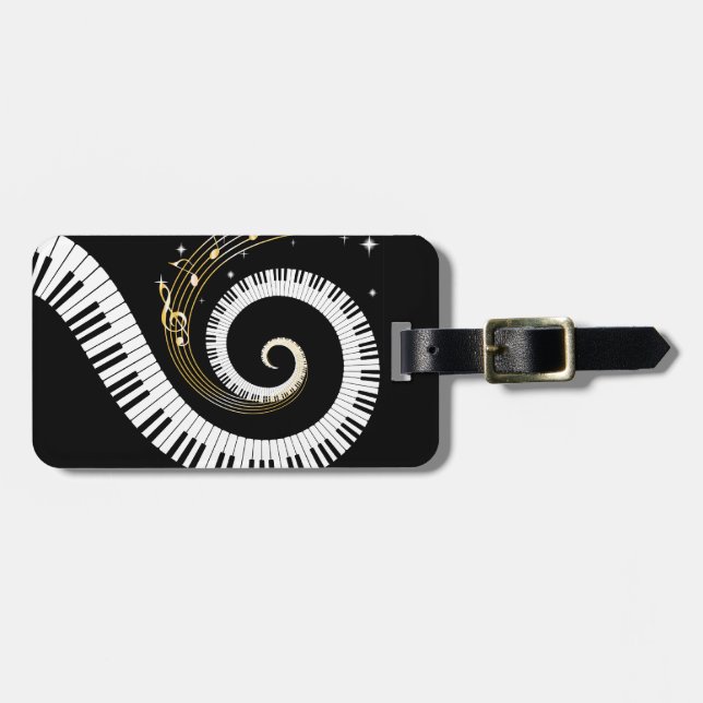 Personalisierte Klavier-Schlüssel und Gepäckanhänger (Vorderseite horizontal)