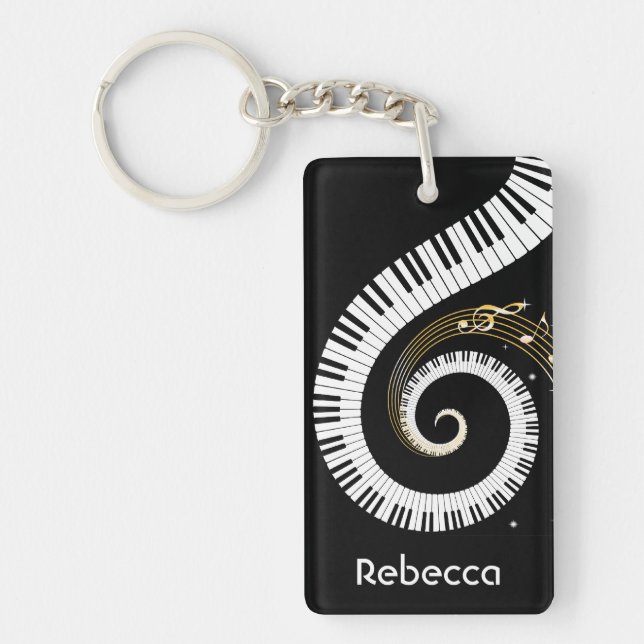 Personalisierte Klavier-Schlüssel und Schlüsselanhänger (Vorderseite)