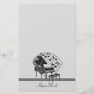 Personalisierte Klaviermusik Briefpapier