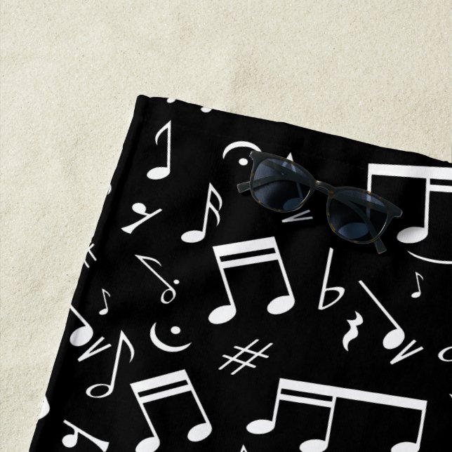 Personalisierte Klaviermusik Strandtuch (Beispiel)