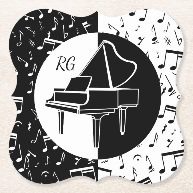 Personalisierte Klaviermusik Untersetzer (Vorderseite)