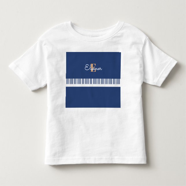 Personalisierte Klaviertasten Musical Keyboard Mus Kleinkind T-shirt (Vorderseite)