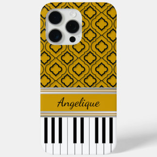 Personalisierte Klaviertasten Schwarze Quatrefolie Case-Mate iPhone Hülle