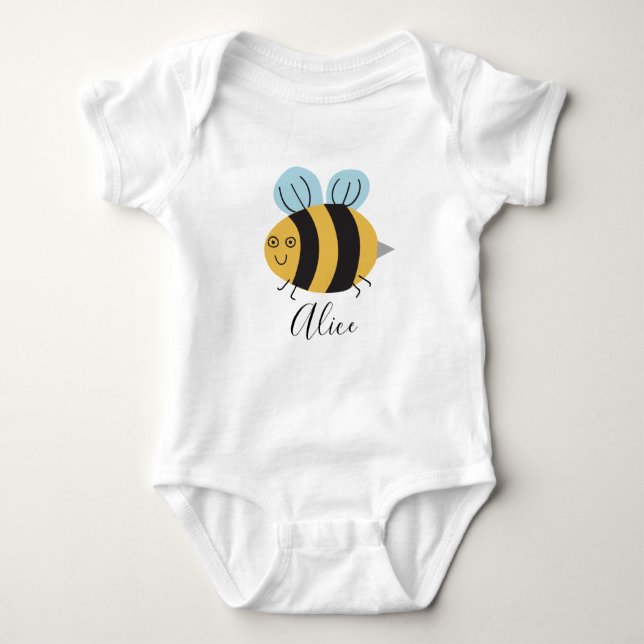Personalisierte Kleine Biene Baby Strampler (Vorderseite)