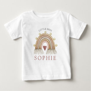 Personalisierte kleine Fräulein Regenbogen  Baby T-shirt