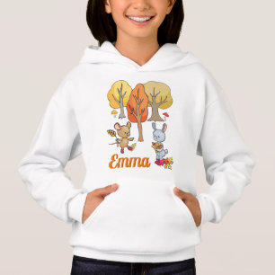 Personalisierte kleine Herbstlaube und Bäume Hoodie