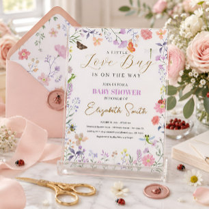 Personalisierte Kleine Liebeskäfer-Baby-Party Einladung