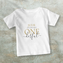 Personalisierte Kleine Miss ONEderful Baby T - Shi T-shirt