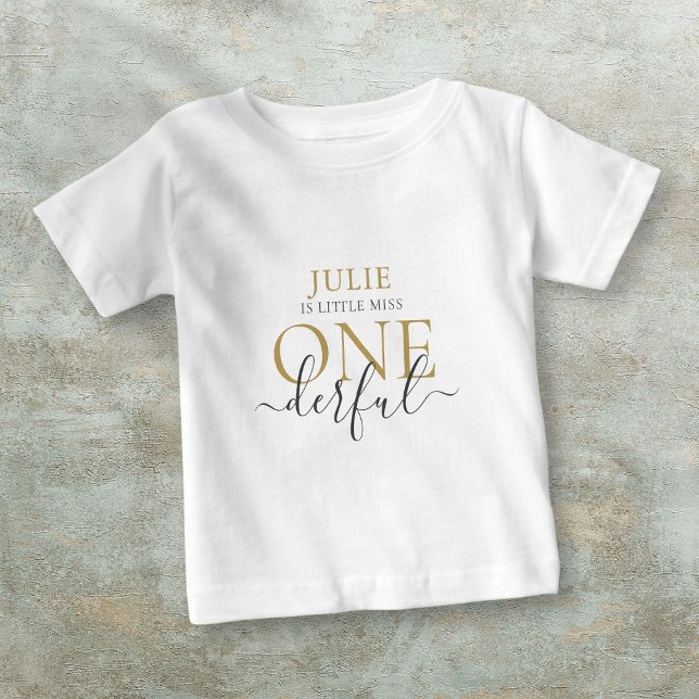 Personalisierte Kleine Miss ONEderful Baby T - Shi T-shirt (Personalized Little Miss ONEderful Baby T-Shirt)