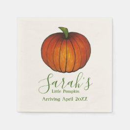 Personalisierte Kleine Orange Pumpkin Baby Dusche Serviette