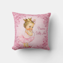 Personalisierte kleine Prinzessin Ballerina Pink Kissen